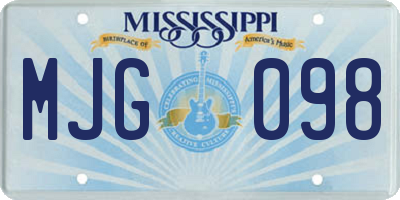 MS license plate MJG098