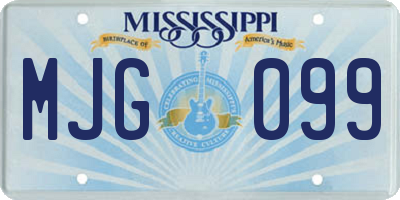 MS license plate MJG099