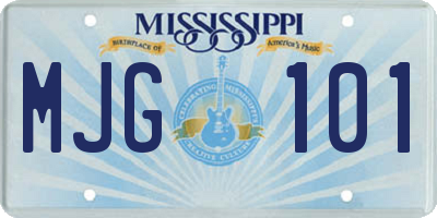 MS license plate MJG101