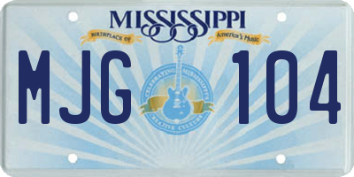 MS license plate MJG104