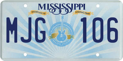 MS license plate MJG106