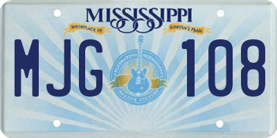 MS license plate MJG108