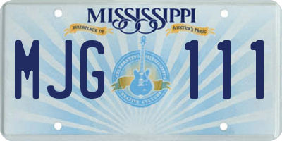 MS license plate MJG111
