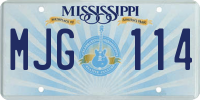 MS license plate MJG114