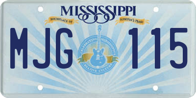 MS license plate MJG115