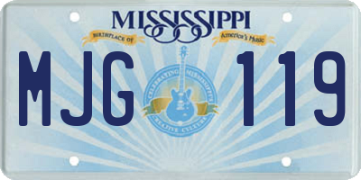 MS license plate MJG119