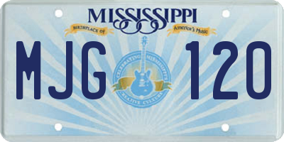 MS license plate MJG120