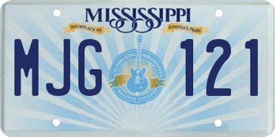 MS license plate MJG121