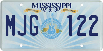 MS license plate MJG122