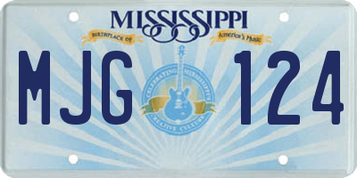 MS license plate MJG124