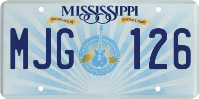 MS license plate MJG126