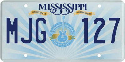 MS license plate MJG127