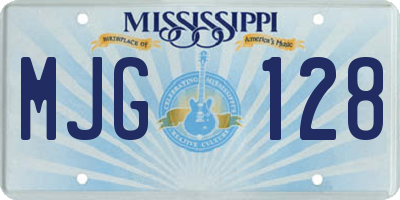 MS license plate MJG128