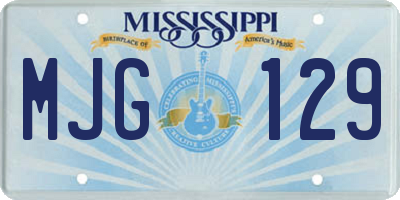 MS license plate MJG129