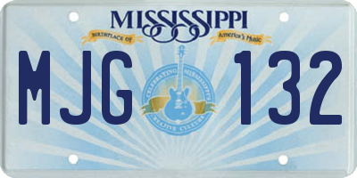 MS license plate MJG132