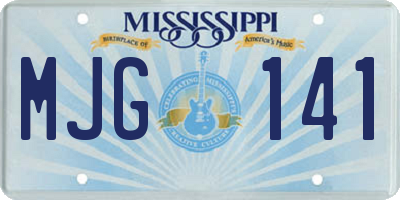 MS license plate MJG141