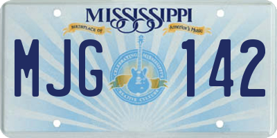 MS license plate MJG142