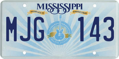 MS license plate MJG143