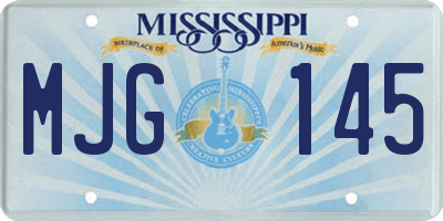 MS license plate MJG145