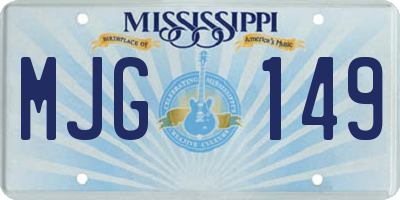 MS license plate MJG149