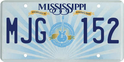 MS license plate MJG152