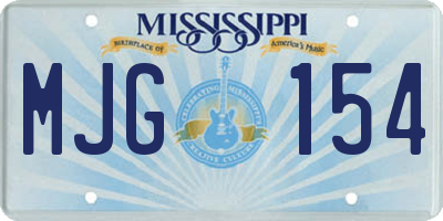 MS license plate MJG154