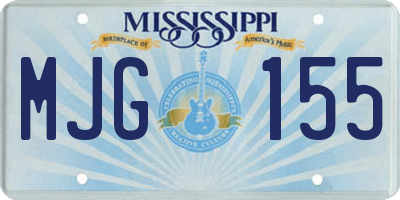 MS license plate MJG155