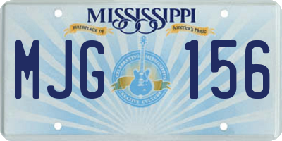 MS license plate MJG156