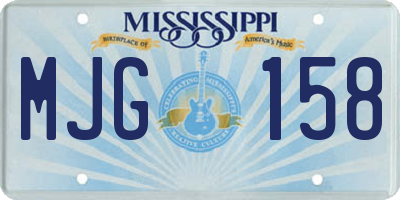 MS license plate MJG158