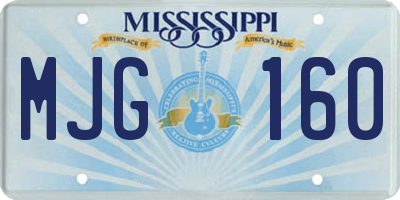 MS license plate MJG160