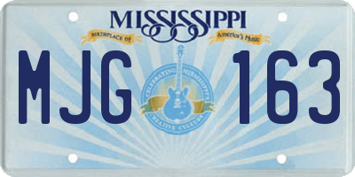 MS license plate MJG163