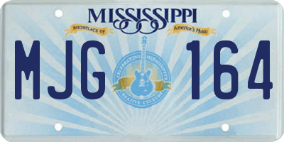 MS license plate MJG164