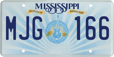 MS license plate MJG166