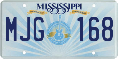 MS license plate MJG168