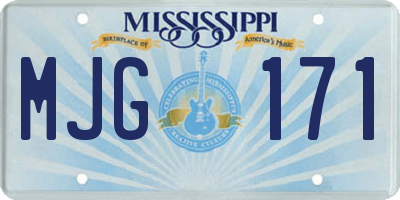 MS license plate MJG171