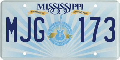 MS license plate MJG173