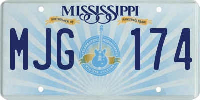 MS license plate MJG174