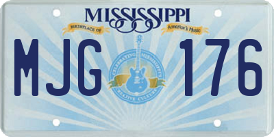 MS license plate MJG176