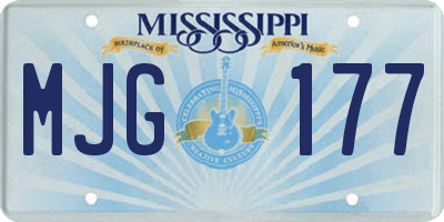 MS license plate MJG177
