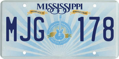 MS license plate MJG178
