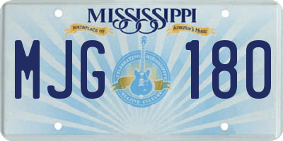 MS license plate MJG180