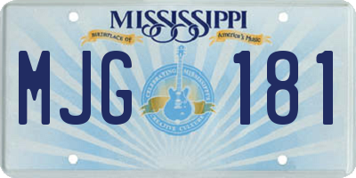 MS license plate MJG181