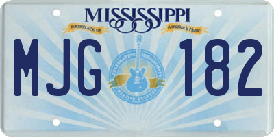 MS license plate MJG182