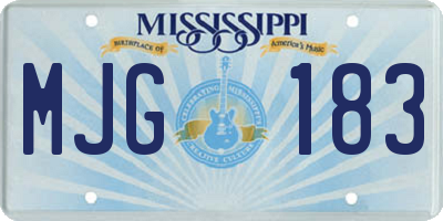 MS license plate MJG183