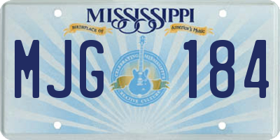 MS license plate MJG184
