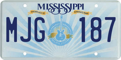 MS license plate MJG187