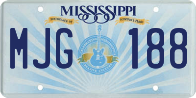 MS license plate MJG188