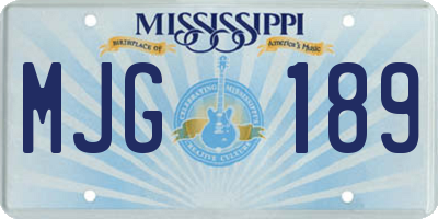 MS license plate MJG189