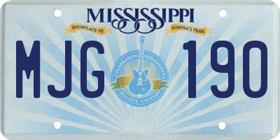 MS license plate MJG190