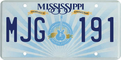 MS license plate MJG191